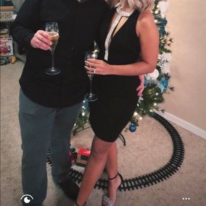 Bebe black rhinestone dress